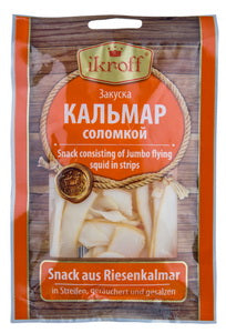 Smoked And Salted Jumbo Flying Squid Strips "Ikroff" 36g