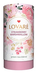 Tea In Tube "Lovare - Strawberry Marshmallow": Green, Loose, Dried Berries, Flower, Wild Strawberry, 80g