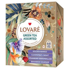 Tea, Green "Green Tea Assortment", Lovare, 48g (4 x 8 tea bags)