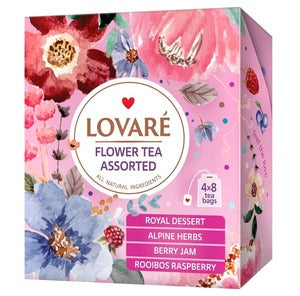 Tea, Red "Assorted Flower Tea", Lovare, 48g (4 x 8 tea bags)