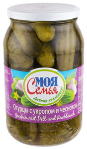 Cucumbers Pickled With Garlic "My Family", 860g