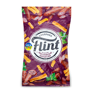 Rye-Wheat Croutons With BBQ Sausages Flavour "Flint", 70g