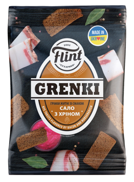Flint Rye-Wheat Croutons with Bacon and Horseradish Flavour (70g)
