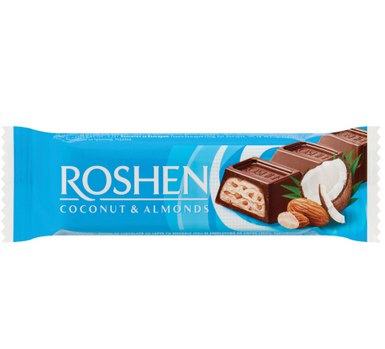 Chocolate Bar With Coconut and Almond Filling "Roshen", 29g