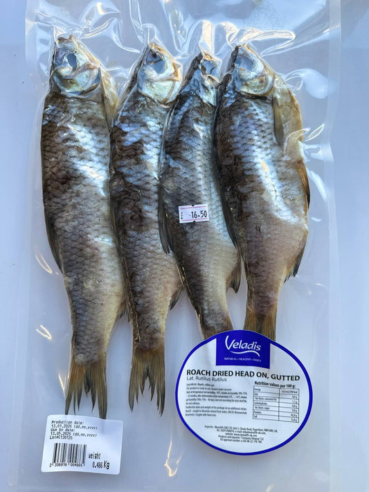 Dried Roach With Head, Gutted "Veladis", ~500g